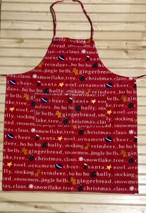 Etiqueta Textiles Rojo Navidad Estampado Babero Cuerpo Completo Algodón Lona Delantal - Imagen 1 de 9