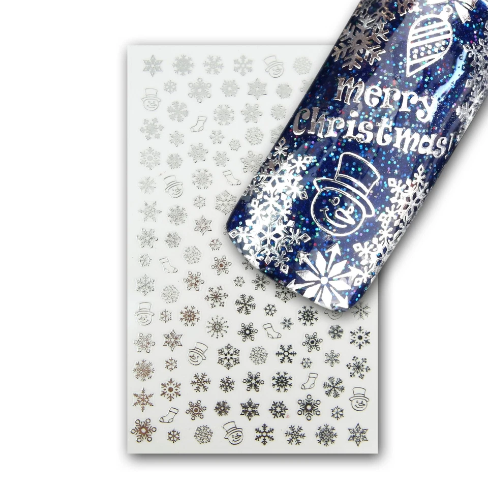 VON WELLEAN EIGENART Juego de 3 Hojas de Pegatinas de Uñas, Pegatinas Ultra Slim para Navidad (STUS-30)