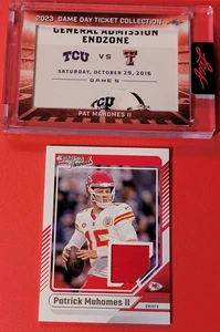 TARJETA JERSEY PATRICK MAHOMES + BOLETO HOJA DÍA JUEGO 21-10-2016 A&M VS TCU CHIEFS - Imagen 1 de 6