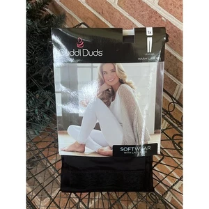 Cuddl Duds Softwear With Lace Edge Leggings 1X Black Warm Layers - Picture 1 of 5