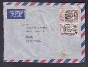 Nigeria 1957 1/3 Luftpost nach Schweizer Victoria Kamerun Stempel - Bild 1 von 2