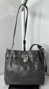 Michael Kors Croc Embossed Hamilton Crossbody Bag - Picture 1 of 12