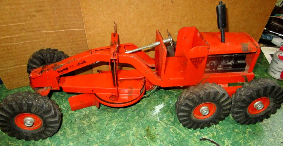 Niveladora de carretera NY-Lint Toys de colección de los años 40 naranja-acero 19 pulgadas Foto 1 de 4