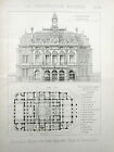  vintage print /gravure 1889 Nouvelle Mairie XVIIIe Arrondissement Paris