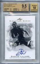 2012-2013 Damian Lillard Leaf Signature B&W DL1 Gem Mint 9.5 Auto 10