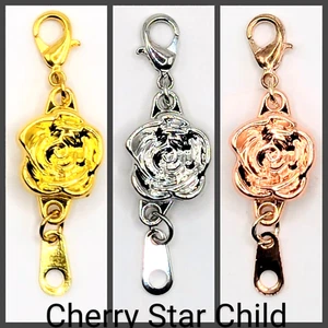 Yellow rose gold silver pl rode flower magnetic clasp extender jewellery craft - Picture 1 of 7