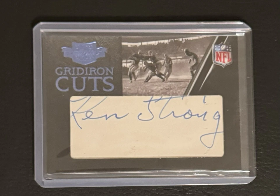 2010 E. KENNETH KEN STRONG AUTO Gridiron Cuts RARE/18 Signed Card NY GIANTS HOF - Image 1 of 1
