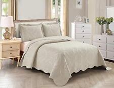 3pc King/cal King Over Size Elegant Embossed Bedspread Set Light Weight Solid Be