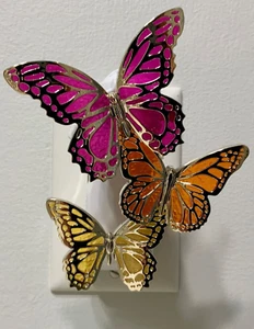 Rosa, orange, gelb SCHMETTERLING TRIO Wandblumen STECKER Bad & und Körperarbeiten - Bild 1 von 3
