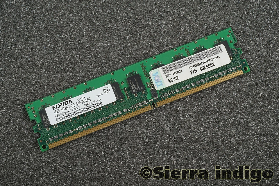 Elpida EBE10EE8AFFA-8G-E PC2-6400E-666 1GB 1Rx8 Server Memory RAM - Photo 1/1