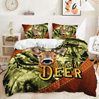 Happy Deer Family Hunting Forest Tree Autumnal Doona Duvet Quilt Cover Bed Set