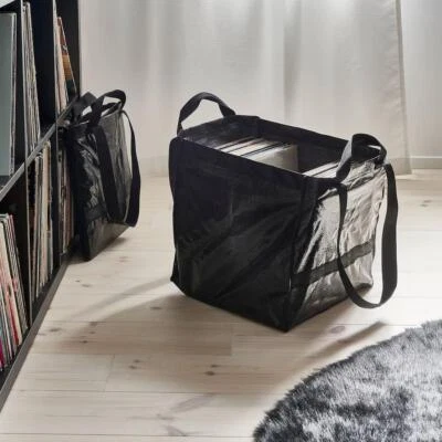 OBEGRÄNSAD Record Bag Storage LP Organizer Vinyl Container Black IKEA Swedish - Image 1 of 4