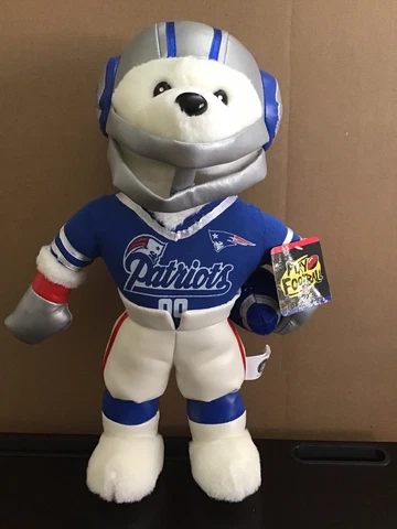 VINTAGE NWT 2000 New England Patriots #00 NANCO Plush NFL Football Teddy Bear Cover