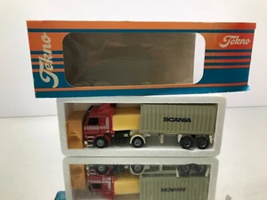 TEKNO HOLLAND SCANIA 143M 450 TRUCK+20ft CONTAINER TRAILER -RED 1:50- GOOD IB - Picture 1 of 10