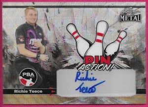 2024 Leaf Metal PBA Tour Bowlers RICHIE TEECE Silver Autograph Pin Action 26/49 - Picture 1 of 2