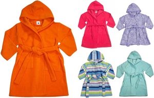 Baby Infant Toddler Kids Boys Girls Fleece Hooded Beach Pool Bath Bathrobe - Picture 1 of 11
