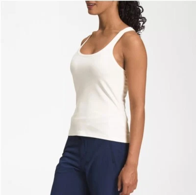 Camiseta sin mangas deportiva The North Face para mujer blanca Dune Sky correas traseras retorcidas pequeña Foto 1 de 4