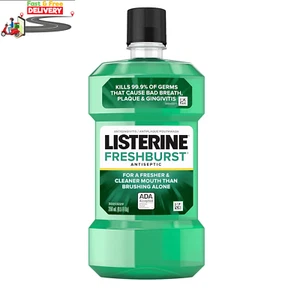 Freshburst Antiseptic Mouthwash for Bad Breath, Kills 99% of Germs That Cause Ba - Picture 1 of 12