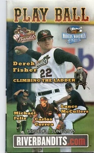 Quad Cities River Bandits Gameday Program 2015 Fisher Correa Feliz McCullers - Imagen 1 de 1