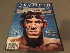 Michael Phelps Vista previa olímpica Genuino Newstand Sports Illustrated Magazine COA - Imagen 1 de 3
