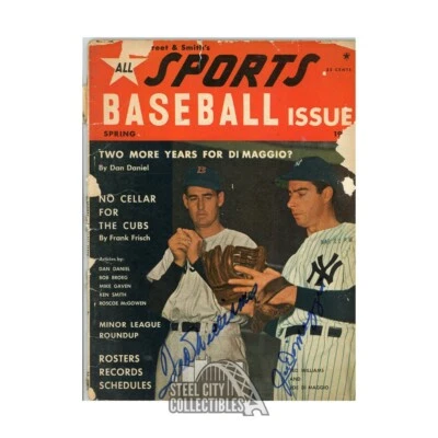 Ted Williams / Joe DiMaggio Autographed All Sports Baseball Magazine-PSA/DNA LOA - Image 1 of 3