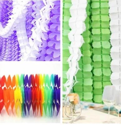 Guirnalda de flores de papel de seda colgante de 3 m 10 piezas para decoración del hogar de boda fiesta Foto 1 de 4