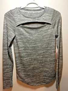 Blusa para mujer Juicy Couture gris cuello peekaboo talla pequeña nueva con etiquetas - Imagen 1 de 6
