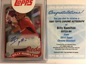 2014 Topps Chrome Billy Hamilton '89 Refractor on Card Auto #21/25 Reds - Picture 1 of 2