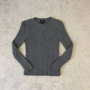 Ralph Lauren Womens Grey Crew Neck Ribbed Cotton Jumper Petite Size XS - Picture 1 of 2