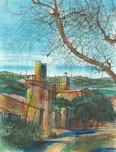 1966 Print by Jean Carzou "Ramatuelle" (Provence, France) - Picture 1 of 2