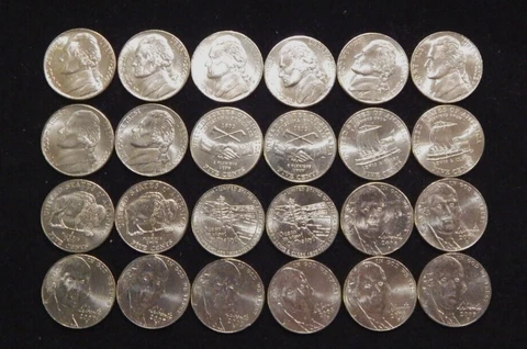 2000 - 2009 P & D Jefferson Nickel Run Bu 24 coin Set Cover