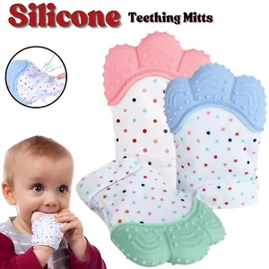 Silicone Baby Teether Teething Mitt Mitten Glove Safe BPA Free Chew Dummy Toy - Picture 1 of 12