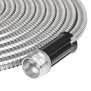 50FT Stainless Steel Metal Water Hose Pipe Flexible Lightweight Garden - Picture 1 of 5