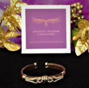 Cuff Bracelet/Copper and Brown Leather-Handmade- Gift Box/Free Shipping-BL0309 - Picture 1 of 4