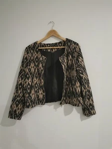 ISHKA Multicoloured Cotton Abstract Print Cotton Front Zip Jacket Size M - Picture 1 of 7