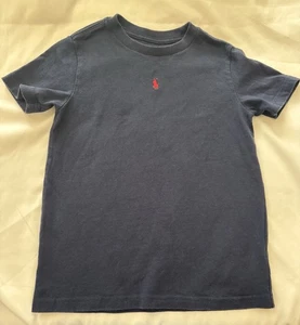 Polo Ralph Lauren Boys Size 6 Short Sleeve Top Navy Blue Thicker Material - Picture 1 of 6