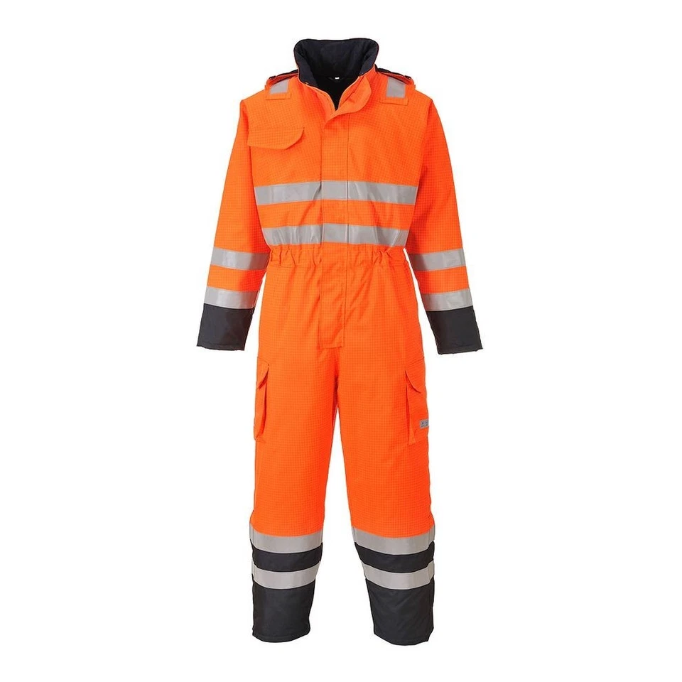 Portwest - S775 Orange/Navy Bizflame Rain Hi-Vis Multi Coverall Size XL - Image 1 of 1