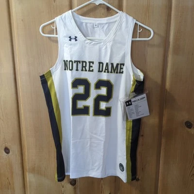 安德玛巴黎圣母院格斗爱尔兰篮球球衣女式小号白色 — 第 1/4 张图片