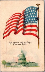My Country & My Flag American Flag US Capitol 1917 Posted Antique Postcard A38 - Bild 1 von 2