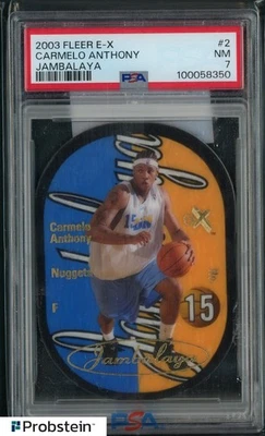  Carmelo Anthony 2003-04 Fleer E-X EX Jambalaya #2 RC Rookie PSA 7 - Image 1 of 2