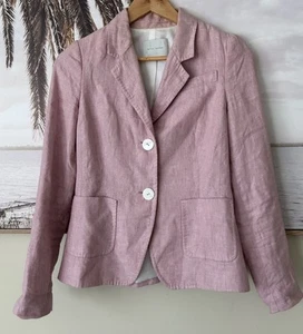 ANNA THOMAS Pink 100% Linen Lansbury Blazer Jacket Size 6 - Picture 1 of 8
