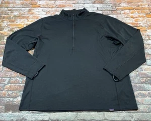 Patagonia Shirt Adult XXL Black 1/4 Zip Capilene Hiking Camping Outdoor Mens - Picture 1 of 13