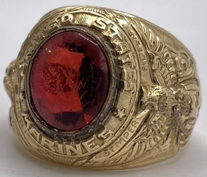 Anello Pietra Rossa Marines Stati Uniti 1/20-12k GF Tg9,25 13,2g - Foto 1 di 8
