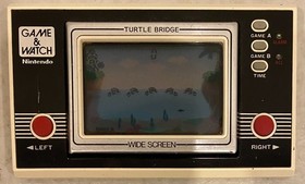 1982 NINTENDO GAME & WATCH TURTLE BRIDGE HANDHELD LCD GAME TESTED WORKING