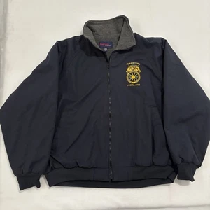 VTG International Brotherhood Of Teamsters Fleece Navy Jacket USA 2XL Full Zip - Picture 1 of 10