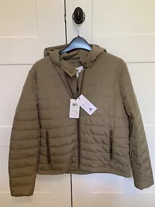 reiss khaki sonia lightweight hooded jacket size Medium- NWT - Picture 1 of 6
