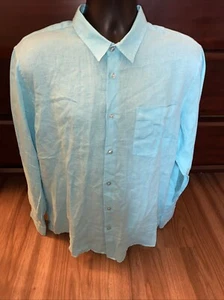 NWT Vilebrequin Long Believe Button Up Shirt Bleu Lazuli Size XL - Picture 1 of 8