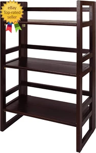 3-Shelf Folding Student Bookcase (20.75" Wide)-Espresso - Picture 1 of 12