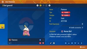 Fuecoco Shiny 6IV + Masterball Pokemon Scarlatto, Violetto Scarlet, Violet - Picture 1 of 2