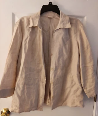 Chaqueta para mujer Covington ligera primavera/verano/otoño talla L beige 100 % lino Foto 1 de 4